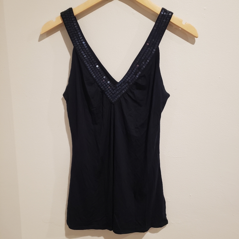 MICHAEL Michael Kors Sequined V Neck Tank Top Size Small